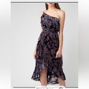 Adelyn Rae Burn out Floral One Shoulder ruffle Hem dress!